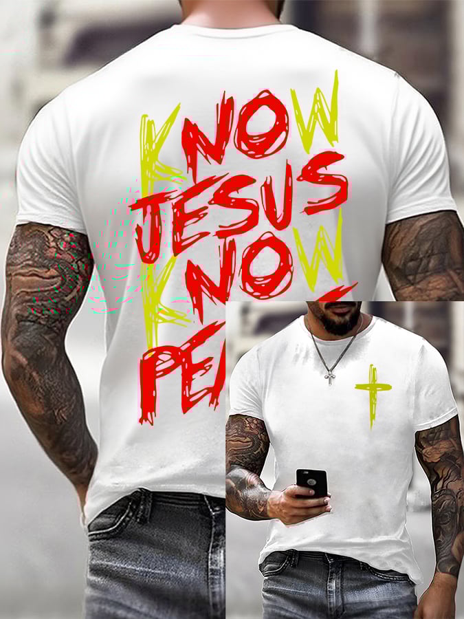 Men'S Casual Faith Print T-Shirt