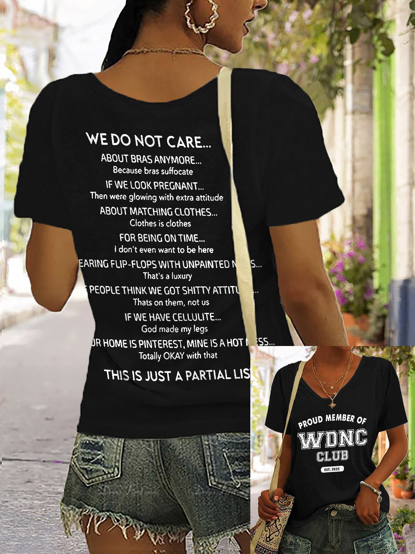 V-Neck Retro Funny Proud Member Of WDNC Club Est. 2025 Menopause Perimenopause Print T-Shirt