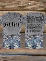Women's BTS Fan Print Short-Sleeve T-Shirt
