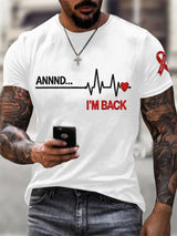 Men's casual heart disease awareness T-shirt