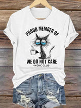 🔥Buy 3 Get 15% Off🔥Women's Retro Funny Proud Member Of Club We Do Not Care Menopause Perimenopause Print  T-Shirt
