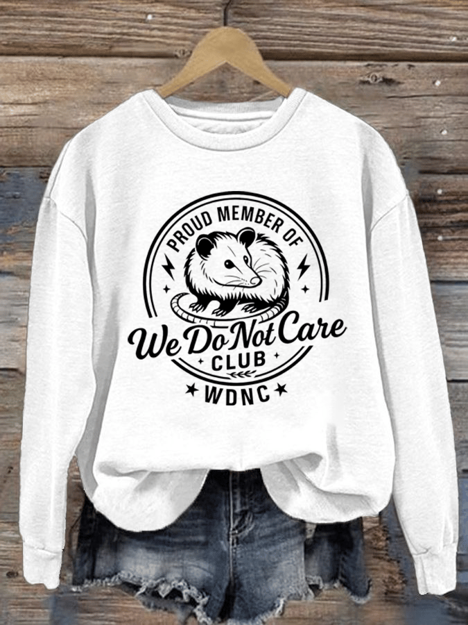 Women's  Retro Funny Proud Member Of  Club We Do Not Care Menopause Perimenopause Print  Sweatshirt