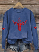 Women's K-pop Printed Long-Sleeve Sweatshirt