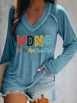 Women's  V-neck Retro Funny Proud Member Of WDNC Club Menopause Perimenopause Print T-Shirt