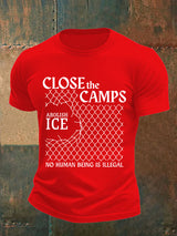Men's  Abolish ICE  Close The Camps Print  T-Shirt