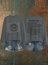 Women's  Retro Funny Proud Member Of Club We Do Not Care Menopause Perimenopause Print   Sweatshirt