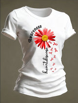 Women's Heart Disease Awareness Crewneck T-shirt