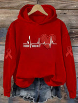 Women's Casual Heart Disease Awareness "THE BEAT GOES ON" Hoodie