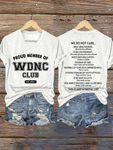 🔥Buy 3 Get 15% Off🔥V-Neck Retro Proud Member Of WDNC Club Est. 2025 We Do Not Care Print T-Shirt