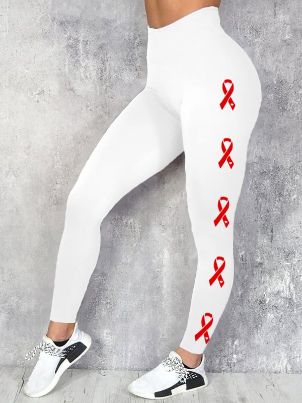 Women's Heart Disease Awareness Print Leggings