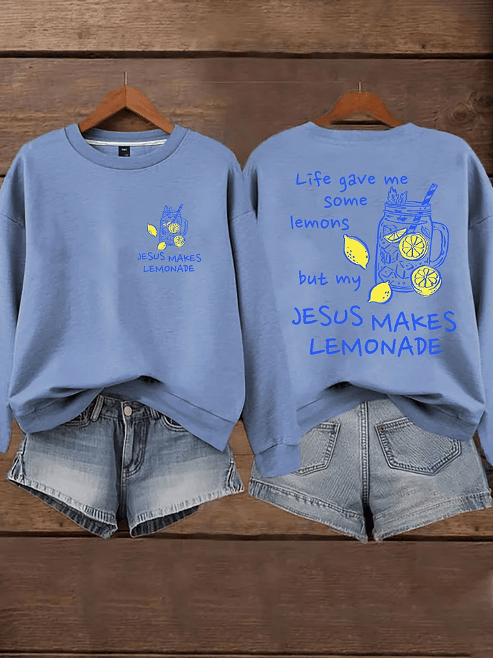 Women's Life Gave Me Some Lemons, But My Jesus Turned Them Into Lemonade Faith Print  Hoodie