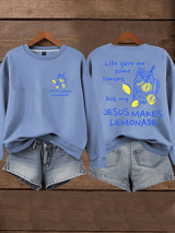 Women's Life Gave Me Some Lemons, But My Jesus Turned Them Into Lemonade Faith Print  Hoodie