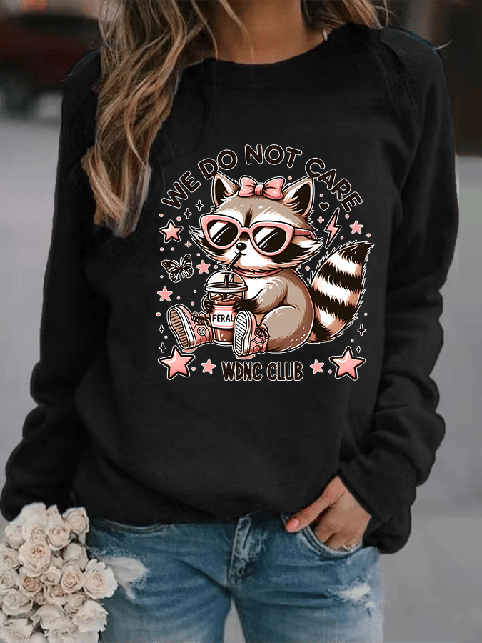 🔥Buy 3 Get 15% Off🔥Women's  Cute little raccoon for Women's WDNC Menopause & Perimenopause Printed   Sweatshirt