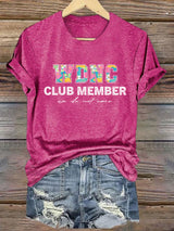 Women's  Retro Funny Proud Member Of Club Menopause Perimenopause Print T-Shirt