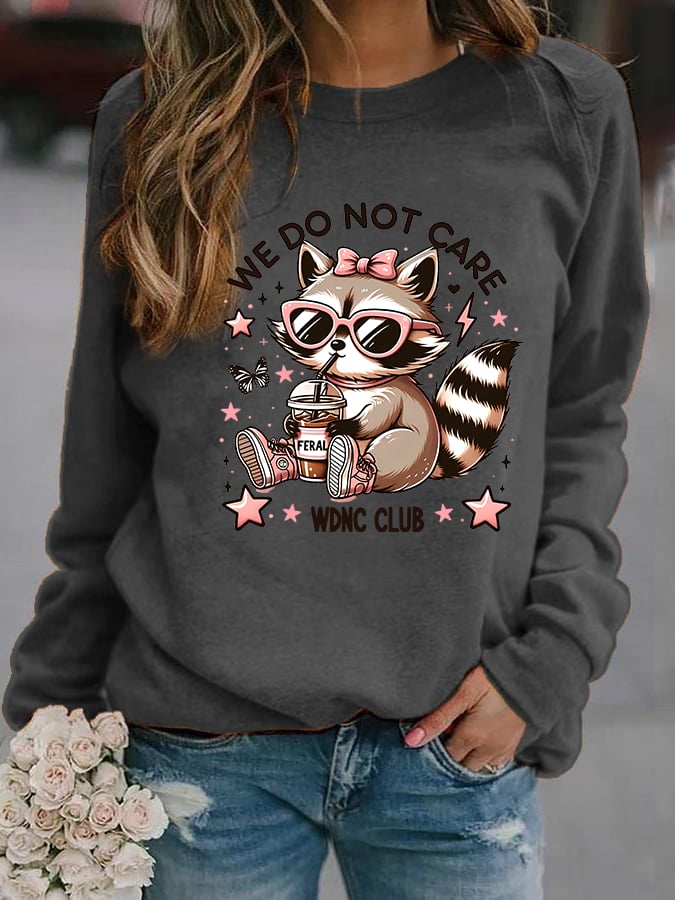 🔥Buy 3 Get 15% Off🔥Women's  Cute little raccoon for Women's WDNC Menopause & Perimenopause Printed   Sweatshirt