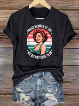 Women's  Retro Funny Proud Member Of Club Menopause Perimenopause Print T-Shirt