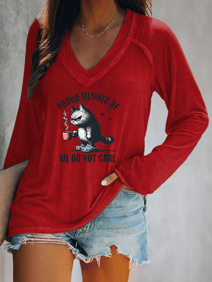 🔥Buy 3 Get 15% Off🔥Women's  V-neck Retro Funny Proud Member Of  Club Menopause Perimenopause Print T-Shirt