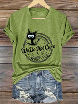 V-Neck Retro Funny Proud Member Of WDNC Club We Do Not Care Menopause Perimenopause Print T-Shirt