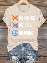 🔥Buy 3 Get 15% Off🔥Women's  No Kings  Print  T-Shirt