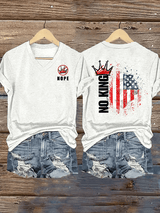 🔥Buy 3 Get 15% Off🔥Women's  NOPE No King American Flag  Print T-Shirt