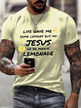 Men's Life Gave Me Some Lemons, But My Jesus Turned Them Into Lemonade Faith Faith Printed  Shirt