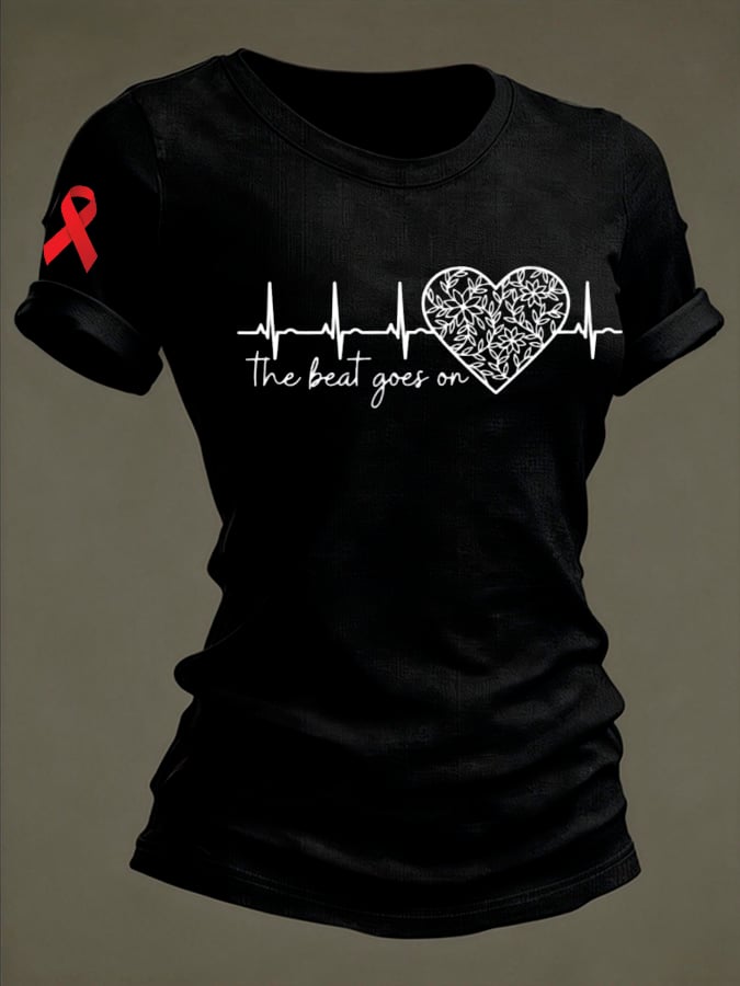 Women's Heart Disease Survivor Crewneck T-shirt