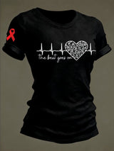 Women's Heart Disease Survivor Crewneck T-shirt