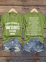 🔥Buy 3 Get 15% Off🔥V-Neck Retro Proud Member Of WDNC Club Est. 2025 We Do Not Care Print T-Shirt