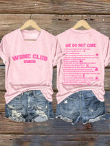 V-Neck Retro Funny WDNC Club Menopause Perimenopause Print T-Shirt