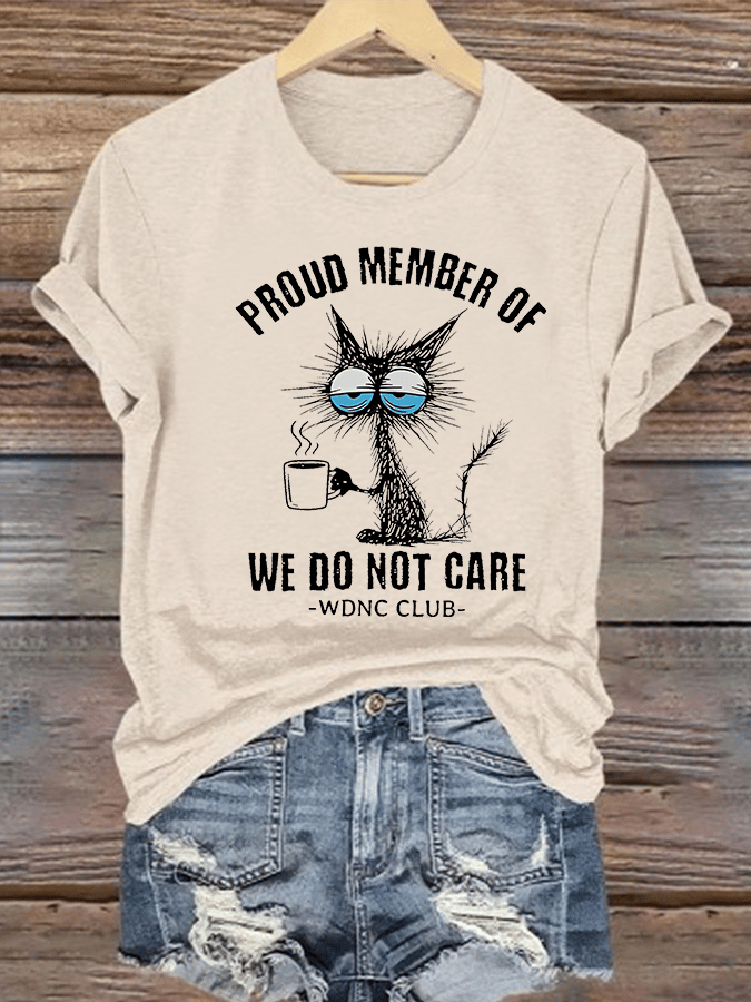 🔥Buy 3 Get 15% Off🔥Women's Retro Funny Proud Member Of Club We Do Not Care Menopause Perimenopause Print  T-Shirt