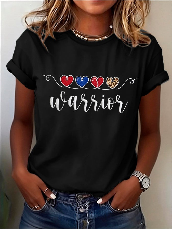 Women's Heart Disease Awareness Print T-shirt