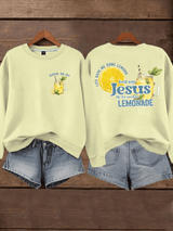 Women's  Life Gave Me Some Lemons, But My Jesus Turned Them Into Lemonade Faith Print  Hoodie