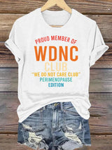 Women's  Retro Funny Proud Member Of Club Menopause Perimenopause Print T-Shirt