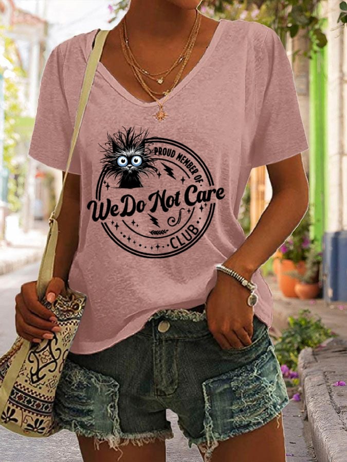 Women's Retro Funny Proud Member Of WDNC Club We Do Not Care Menopause Perimenopause Print T-Shirt