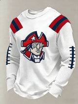 Men's Football Waffle Fabric Long-sleeved T-shirt