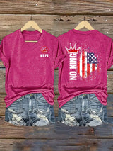 🔥Buy 3 Get 15% Off🔥Women's  NOPE No King American Flag  Print T-Shirt