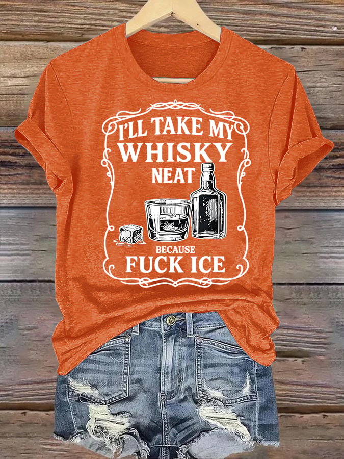 Women's  Whiskey F*ck ICE Abolish ICE  Print  T-Shirt