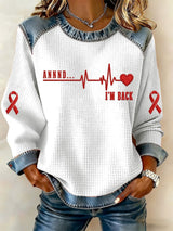 Women's Heart Disease Awareness Print Long-Sleeved Sweatshirt