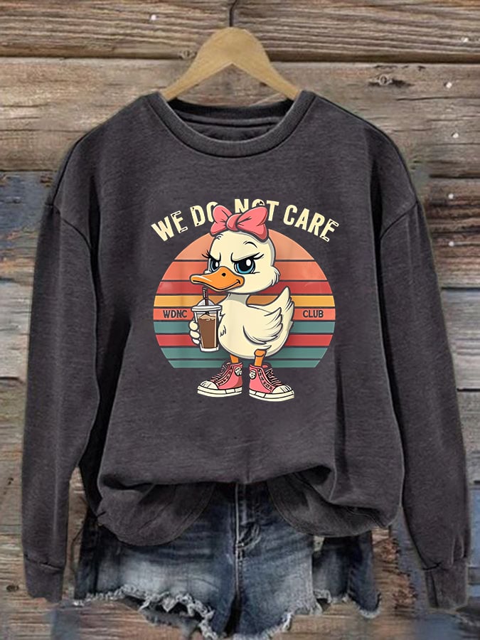 Women's  Retro Funny Proud Member Of Club We Do Not Care Menopause Perimenopause Print   Sweatshirt