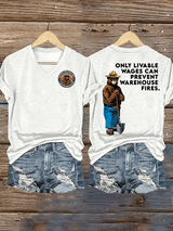 Women's  Retro Resist Save The Forest Service Print T-Shirt