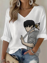 Women's BTS Fan Print Short-Sleeve Top
