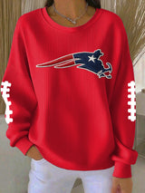 Women's football  print crew neck top