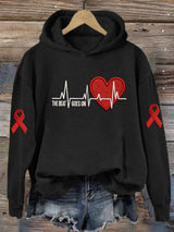 Women's Casual Heart Disease Awareness "THE BEAT GOES ON" Hoodie