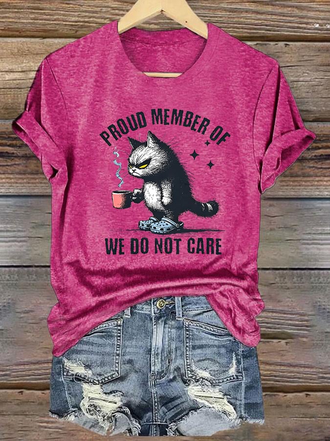 🔥Buy 3 Get 15% Off🔥Women's Retro Funny Proud Member Of Club We Do Not Care Menopause Perimenopause Print  T-Shirt