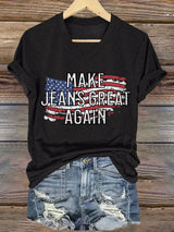 🔥Buy 3 Get 15% Off🔥V-Neck Retro Make Jeans Great Again Print T-Shirt