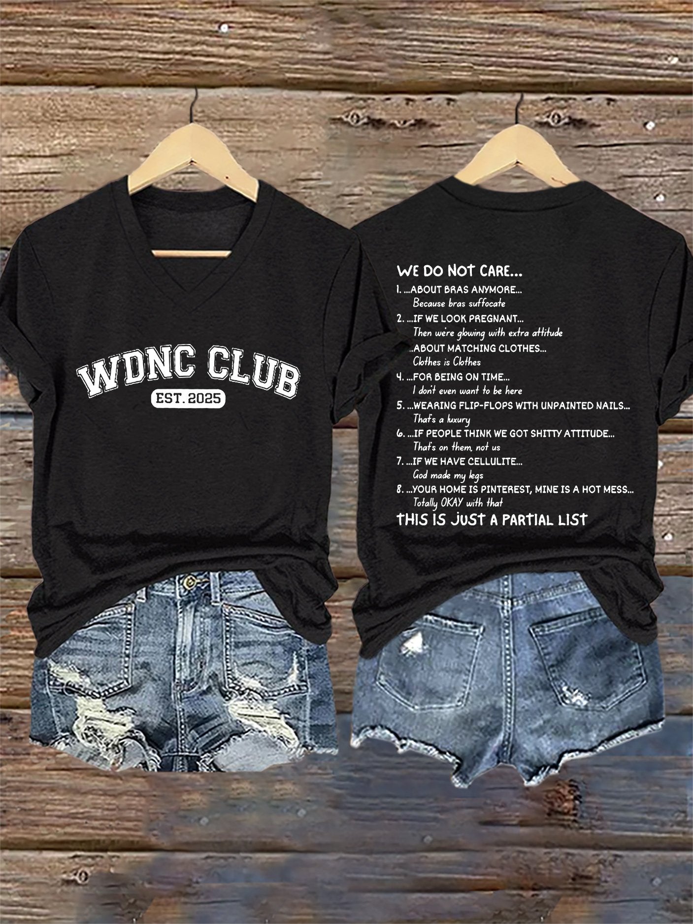 🔥Buy 3 Get 15% Off🔥V-Neck Retro Proud Member Of WDNC Club Est. 2025 Print T-Shirt