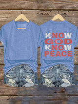 Women's Know God Know Peace, Religious Peace Inspiration Style T-Shirt