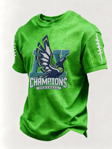 Men’s Football Graphic Waffle Knit Short Sleeve Crewneck T-Shirt