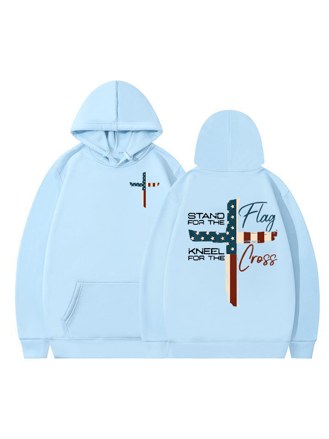 Women's  Stand For The Flag Kneel For The Cross  Printed Casual Hoodie
