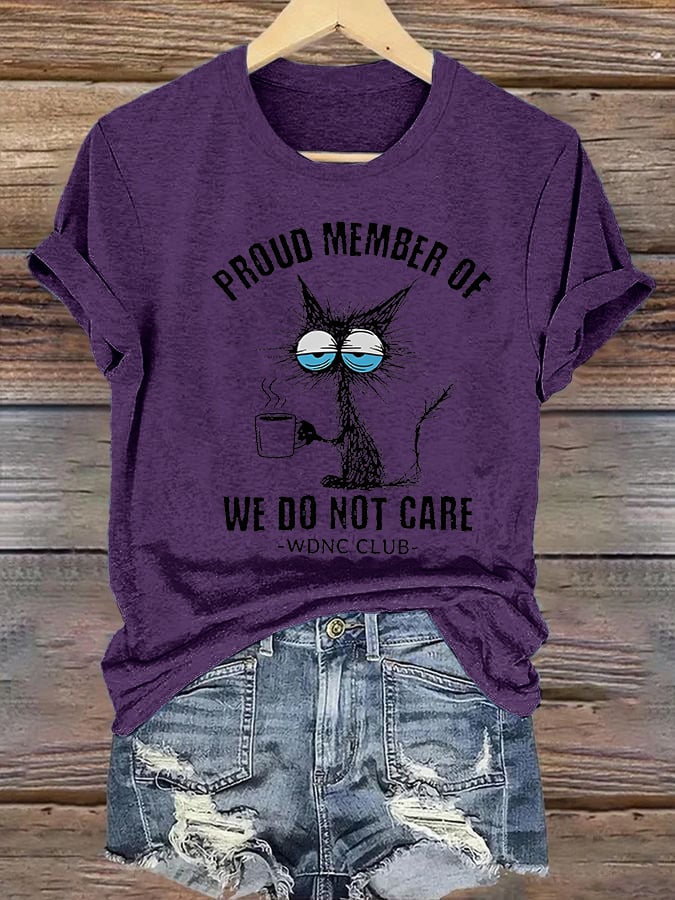 🔥Buy 3 Get 15% Off🔥Women's Retro Funny Proud Member Of Club We Do Not Care Menopause Perimenopause Print  T-Shirt